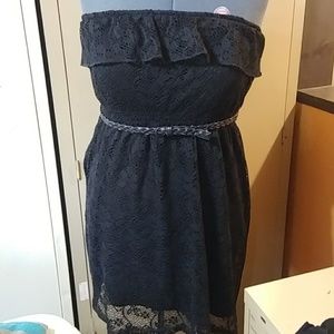 *3 for $18* Black strapless dress with belt